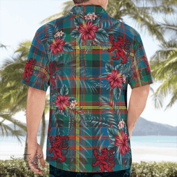 Scottish Clan MacSporran Ancient Tartan Scottish Lion Hawaiian Shirt | Tartan Plaid Shirt Scottish Plaid Tartan Plaid - ScotsTee - scotstee.com