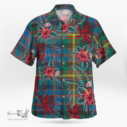 Scottish Clan MacSporran Ancient Tartan Scottish Lion Hawaiian Shirt | Tartan Plaid Shirt Scottish Plaid Tartan Plaid - ScotsTee - scotstee.com