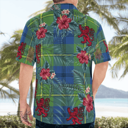 Scottish Clan Johnston Ancient Tartan Scottish Lion Hawaiian Shirt | Tartan Plaid Shirt Scottish Plaid Tartan Plaid - ScotsTee - scotstee.com