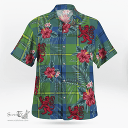 Scottish Clan Johnston Ancient Tartan Scottish Lion Hawaiian Shirt | Tartan Plaid Shirt Scottish Plaid Tartan Plaid - ScotsTee - scotstee.com