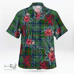 Scottish Clan Cranston Modern Tartan Scottish Lion Hawaiian Shirt | Tartan Plaid Shirt Scottish Plaid Tartan Plaid - ScotsTee - scotstee.com