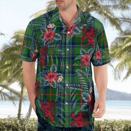 Scottish Clan Cranston Modern Tartan Scottish Lion Hawaiian Shirt | Tartan Plaid Shirt Scottish Plaid Tartan Plaid - ScotsTee - scotstee.com