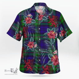Scottish Clan MacKinlay Modern Tartan Scottish Lion Hawaiian Shirt | Tartan Plaid Shirt Scottish Plaid Tartan Plaid - ScotsTee - scotstee.com