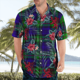 Scottish Clan MacKinlay Modern Tartan Scottish Lion Hawaiian Shirt | Tartan Plaid Shirt Scottish Plaid Tartan Plaid - ScotsTee - scotstee.com