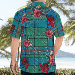 Scottish Clan Lockhart Tartan Scottish Lion Hawaiian Shirt | Tartan Plaid Shirt Scottish Plaid Tartan Plaid - ScotsTee - scotstee.com