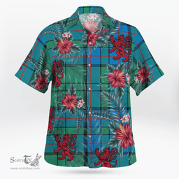 Scottish Clan Lockhart Tartan Scottish Lion Hawaiian Shirt | Tartan Plaid Shirt Scottish Plaid Tartan Plaid - ScotsTee - scotstee.com
