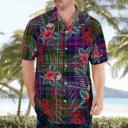 Scottish Clan MacDonnell of Glengarry Modern Tartan Scottish Lion Hawaiian Shirt | Tartan Plaid Shirt Scottish Plaid Tartan Plaid - ScotsTee - scotstee.com