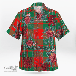 Scottish Clan MacGregor Ancient Tartan Scottish Lion Hawaiian Shirt | Tartan Plaid Shirt Scottish Plaid Tartan Plaid - ScotsTee - scotstee.com
