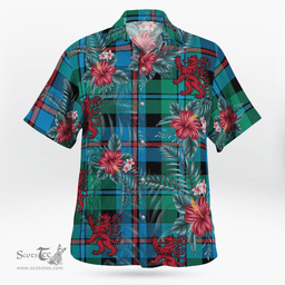 Scottish Clan Campbell of Cawdor Ancient Tartan Scottish Lion Hawaiian Shirt | Tartan Plaid Shirt Scottish Plaid Tartan Plaid - ScotsTee - scotstee.com