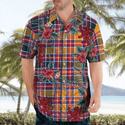 Scottish Clan Jacobite Tartan Scottish Lion Hawaiian Shirt | Tartan Plaid Shirt Scottish Plaid Tartan Plaid - ScotsTee - scotstee.com