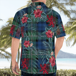 Scottish Clan Forbes Ancient Tartan Scottish Lion Hawaiian Shirt | Tartan Plaid Shirt Scottish Plaid Tartan Plaid - ScotsTee - scotstee.com