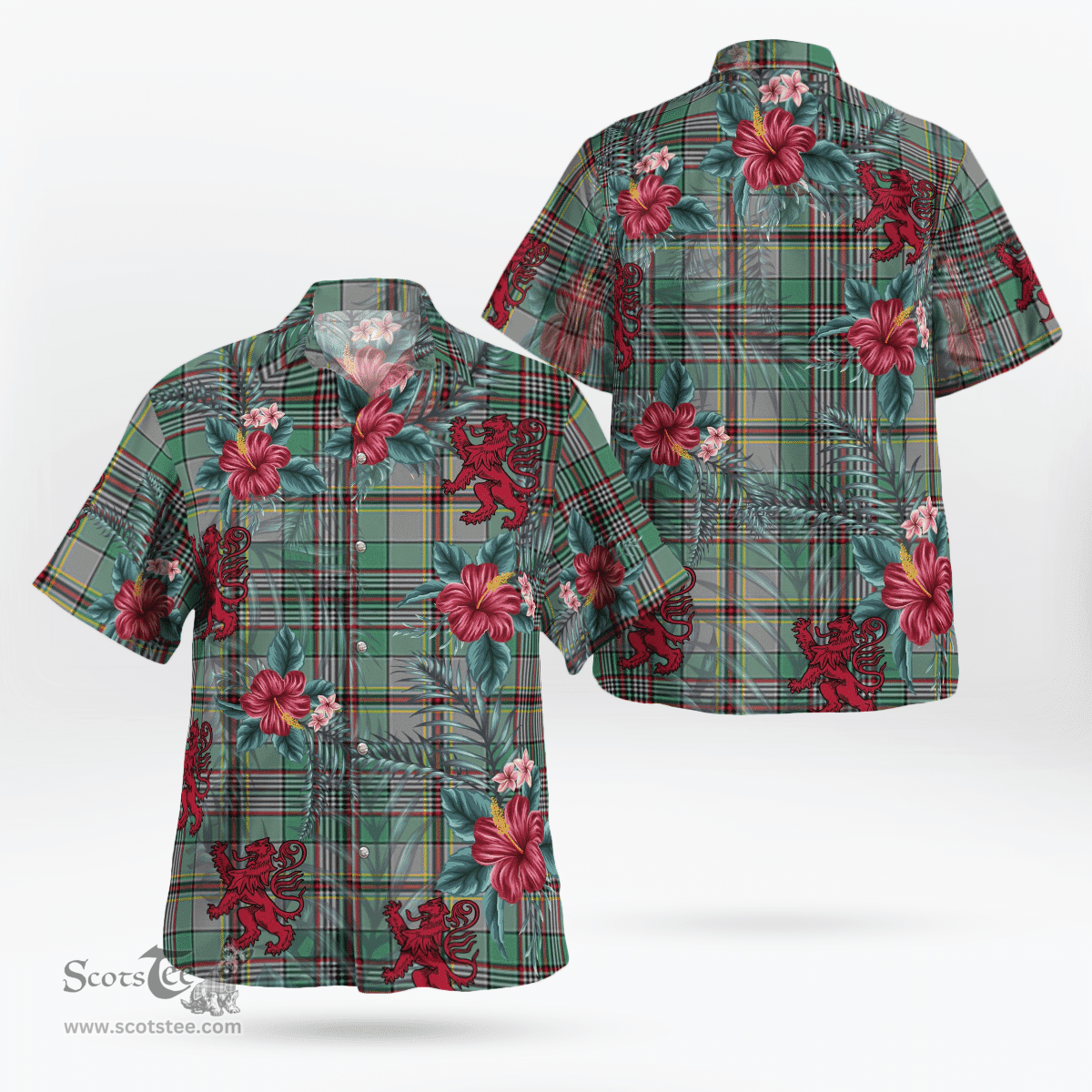Scottish Clan Craig Tartan Scottish Lion Hawaiian Shirt | Tartan Plaid Shirt Scottish Plaid Tartan Plaid - ScotsTee - scotstee.com