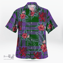 Scottish Clan Elphinstone Tartan Scottish Lion Hawaiian Shirt | Tartan Plaid Shirt Scottish Plaid Tartan Plaid - ScotsTee - scotstee.com