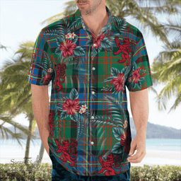 Scottish Clan Cochrane Ancient Tartan Scottish Lion Hawaiian Shirt | Tartan Plaid Shirt Scottish Plaid Tartan Plaid - ScotsTee - scotstee.com