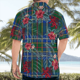 Scottish Clan Cockburn Ancient Tartan Scottish Lion Hawaiian Shirt | Tartan Plaid Shirt Scottish Plaid Tartan Plaid - ScotsTee - scotstee.com