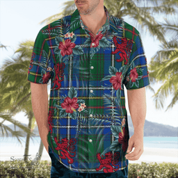 Scottish Clan Cockburn Ancient Tartan Scottish Lion Hawaiian Shirt | Tartan Plaid Shirt Scottish Plaid Tartan Plaid - ScotsTee - scotstee.com