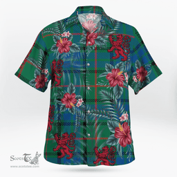 Scottish Clan Lauder Tartan Scottish Lion Hawaiian Shirt | Tartan Plaid Shirt Scottish Plaid Tartan Plaid - ScotsTee - scotstee.com