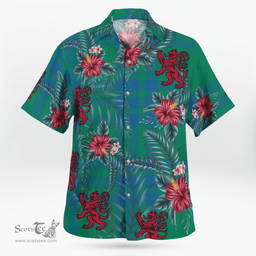 Scottish Clan Montgomery Ancient Tartan Scottish Lion Hawaiian Shirt | Tartan Plaid Shirt Scottish Plaid Tartan Plaid - ScotsTee - scotstee.com