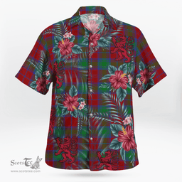 Scottish Clan Fotheringham Tartan Scottish Lion Hawaiian Shirt | Tartan Plaid Shirt Scottish Plaid Tartan Plaid - ScotsTee - scotstee.com