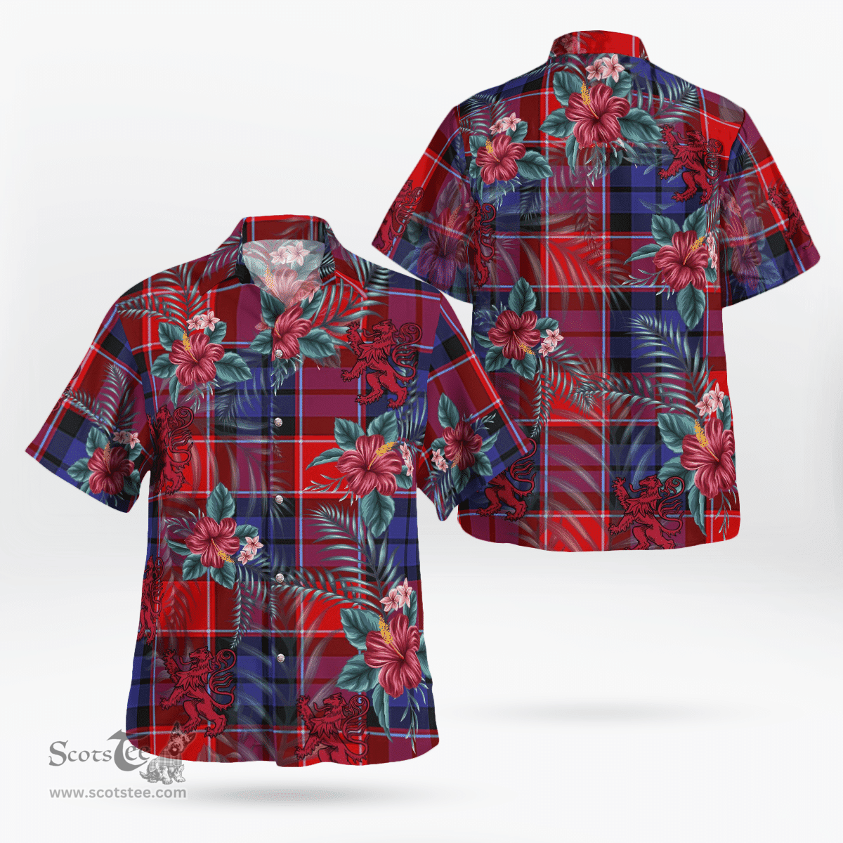 Scottish Clan Haldane 1 Tartan Scottish Lion Hawaiian Shirt | Tartan Plaid Shirt Scottish Plaid Tartan Plaid - ScotsTee - scotstee.com
