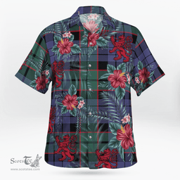Scottish Clan Fletcher Modern Tartan Scottish Lion Hawaiian Shirt | Tartan Plaid Shirt Scottish Plaid Tartan Plaid - ScotsTee - scotstee.com