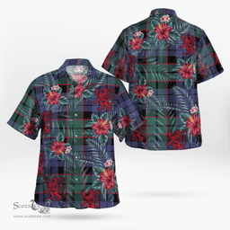 Scottish Clan Fletcher Modern Tartan Scottish Lion Hawaiian Shirt | Tartan Plaid Shirt Scottish Plaid Tartan Plaid - ScotsTee - scotstee.com