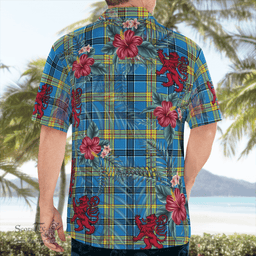 Scottish Clan Laing Tartan Scottish Lion Hawaiian Shirt | Tartan Plaid Shirt Scottish Plaid Tartan Plaid - ScotsTee - scotstee.com