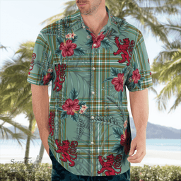 Scottish Clan Kelly Dress Tartan Scottish Lion Hawaiian Shirt | Tartan Plaid Shirt Scottish Plaid Tartan Plaid - ScotsTee - scotstee.com