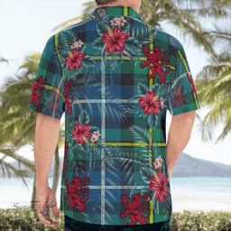 Scottish Clan MacNeill of Barra Ancient Tartan Scottish Lion Hawaiian Shirt | Tartan Plaid Shirt Scottish Plaid Tartan Plaid - ScotsTee - scotstee.com