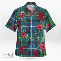 Scottish Clan MacNeill of Barra Ancient Tartan Scottish Lion Hawaiian Shirt | Tartan Plaid Shirt Scottish Plaid Tartan Plaid - ScotsTee - scotstee.com