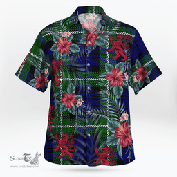 Scottish Clan Lamont Modern Tartan Scottish Lion Hawaiian Shirt | Tartan Plaid Shirt Scottish Plaid Tartan Plaid - ScotsTee - scotstee.com