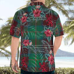 Scottish Clan Chisholm Hunting Ancient Tartan Scottish Lion Hawaiian Shirt | Tartan Plaid Shirt Scottish Plaid Tartan Plaid - ScotsTee - scotstee.com