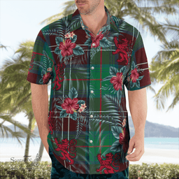 Scottish Clan Chisholm Hunting Ancient Tartan Scottish Lion Hawaiian Shirt | Tartan Plaid Shirt Scottish Plaid Tartan Plaid - ScotsTee - scotstee.com
