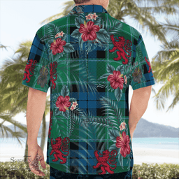 Scottish Clan Graham of Menteith Ancient Tartan Scottish Lion Hawaiian Shirt | Tartan Plaid Shirt Scottish Plaid Tartan Plaid - ScotsTee - scotstee.com