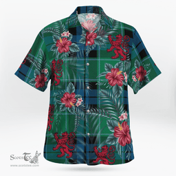Scottish Clan Graham of Menteith Ancient Tartan Scottish Lion Hawaiian Shirt | Tartan Plaid Shirt Scottish Plaid Tartan Plaid - ScotsTee - scotstee.com