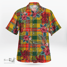 Scottish Clan Baxter Tartan Scottish Lion Hawaiian Shirt | Tartan Plaid Shirt Scottish Plaid Tartan Plaid - ScotsTee - scotstee.com