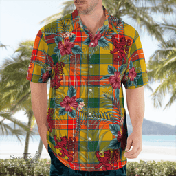 Scottish Clan Baxter Tartan Scottish Lion Hawaiian Shirt | Tartan Plaid Shirt Scottish Plaid Tartan Plaid - ScotsTee - scotstee.com