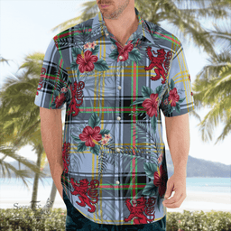 Scottish Clan Bell of the Borders Tartan Scottish Lion Hawaiian Shirt | Tartan Plaid Shirt Scottish Plaid Tartan Plaid - ScotsTee - scotstee.com