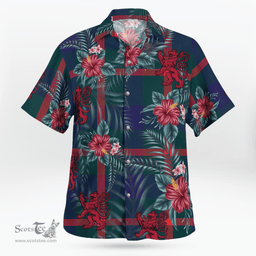 Scottish Clan Agnew Modern Tartan Scottish Lion Hawaiian Shirt | Tartan Plaid Shirt Scottish Plaid Tartan Plaid - ScotsTee - scotstee.com