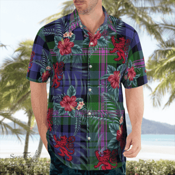 Scottish Clan Baird Modern Tartan Scottish Lion Hawaiian Shirt | Tartan Plaid Shirt Scottish Plaid Tartan Plaid - ScotsTee - scotstee.com