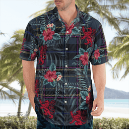 Scottish Clan Conway Tartan Scottish Lion Hawaiian Shirt | Tartan Plaid Shirt Scottish Plaid Tartan Plaid - ScotsTee - scotstee.com
