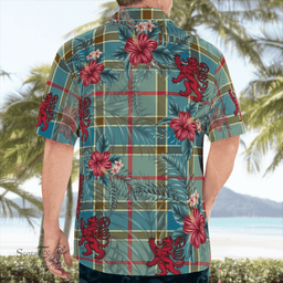 Scottish Clan Balfour Blue Tartan Scottish Lion Hawaiian Shirt | Tartan Plaid Shirt Scottish Plaid Tartan Plaid - ScotsTee - scotstee.com