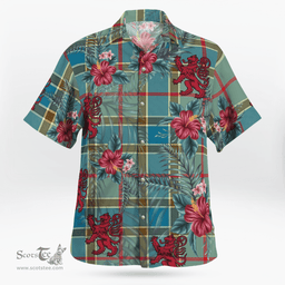 Scottish Clan Balfour Blue Tartan Scottish Lion Hawaiian Shirt | Tartan Plaid Shirt Scottish Plaid Tartan Plaid - ScotsTee - scotstee.com