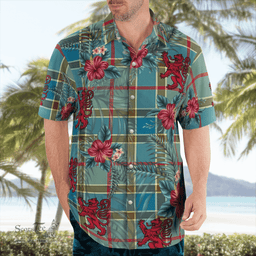Scottish Clan Balfour Blue Tartan Scottish Lion Hawaiian Shirt | Tartan Plaid Shirt Scottish Plaid Tartan Plaid - ScotsTee - scotstee.com