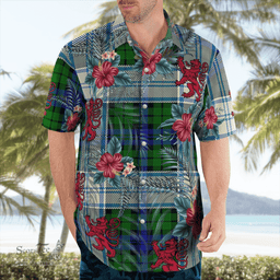 Scottish Clan Blackwatch Dress Modern Tartan Scottish Lion Hawaiian Shirt | Tartan Plaid Shirt Scottish Plaid Tartan Plaid - ScotsTee - scotstee.com