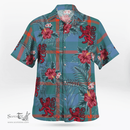Scottish Clan Agnew Ancient Tartan Scottish Lion Hawaiian Shirt | Tartan Plaid Shirt Scottish Plaid Tartan Plaid - ScotsTee - scotstee.com