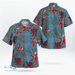 Scottish Clan Agnew Ancient Tartan Scottish Lion Hawaiian Shirt | Tartan Plaid Shirt Scottish Plaid Tartan Plaid - ScotsTee - scotstee.com