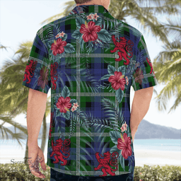 Scottish Clan Baillie Modern Tartan Scottish Lion Hawaiian Shirt | Tartan Plaid Shirt Scottish Plaid Tartan Plaid - ScotsTee - scotstee.com