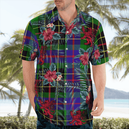Scottish Clan Brodie Hunting Modern Tartan Scottish Lion Hawaiian Shirt | Tartan Plaid Shirt Scottish Plaid Tartan Plaid - ScotsTee - scotstee.com