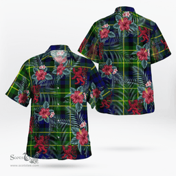 Scottish Clan Campbell of Breadalbane Modern Tartan Scottish Lion Hawaiian Shirt | Tartan Plaid Shirt Scottish Plaid Tartan Plaid - ScotsTee - scotstee.com